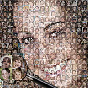 graduation photo mosaic close up portrait of young woman