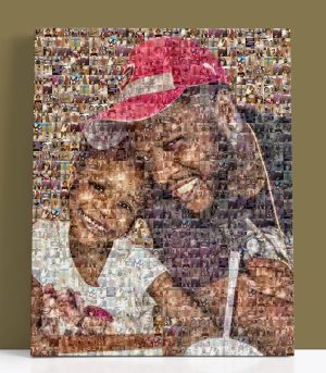 father daughter photo mosaic canvas