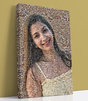 high school graduation photo mosaic portrait of young womenon canvas